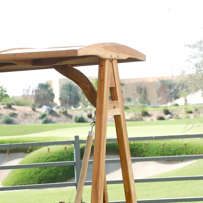 Teak Wood Outdoor Swing with Canopy Frame