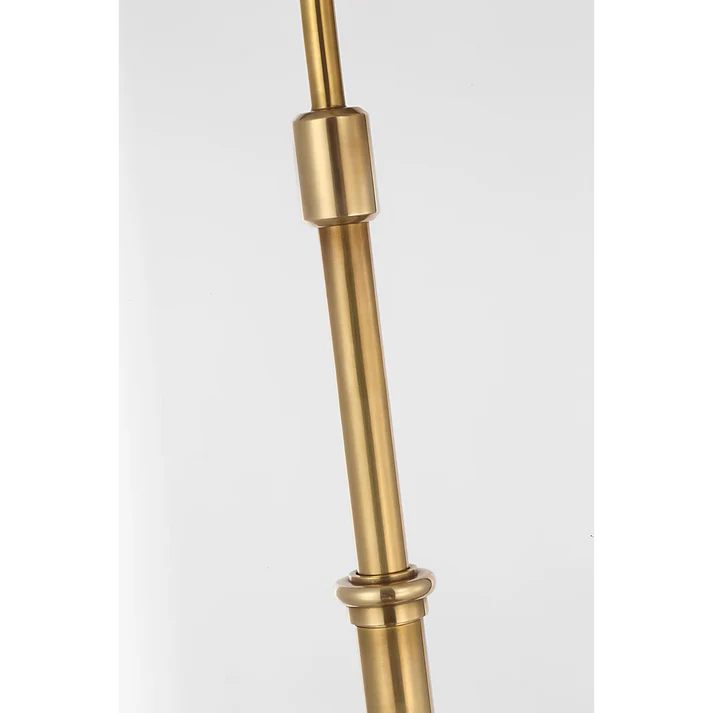 Cordless LED Pharmacy Floor Lamp in Brass Finish with Adjustable Height