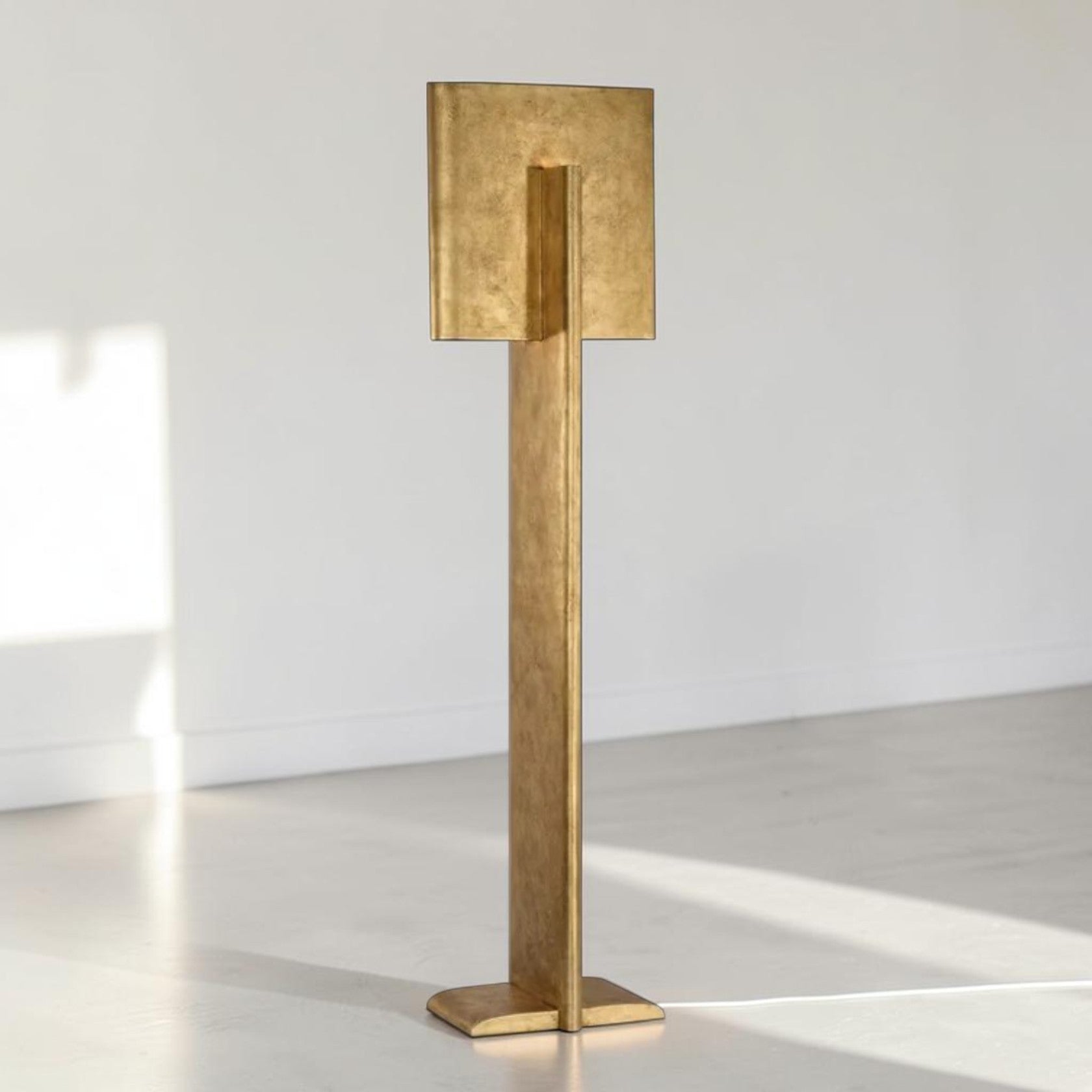 Modern LED Floor Lamp with Sculptural Metal Design and Touch Dimmer