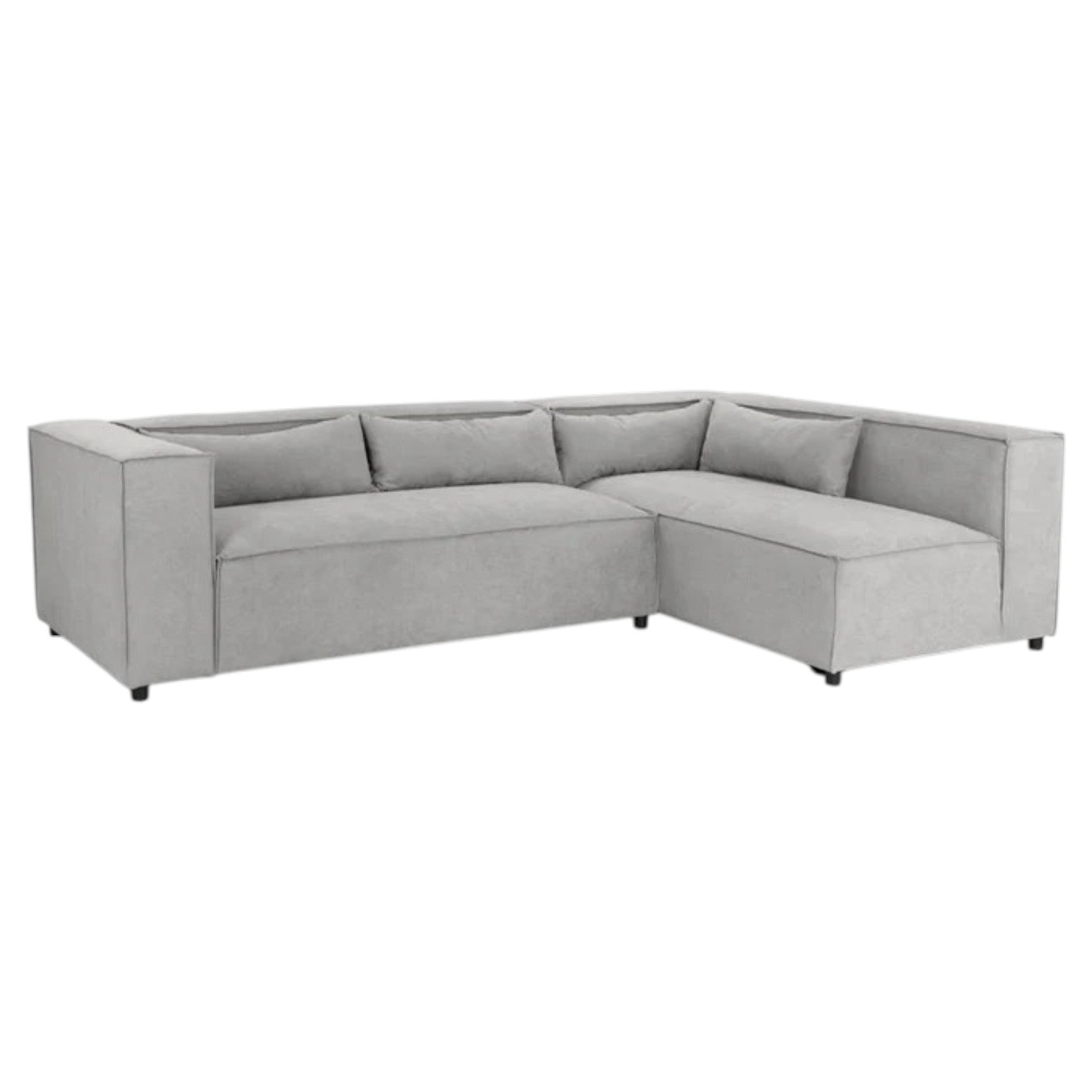 Gray Corner Sectional Sofa with Low Profile Design