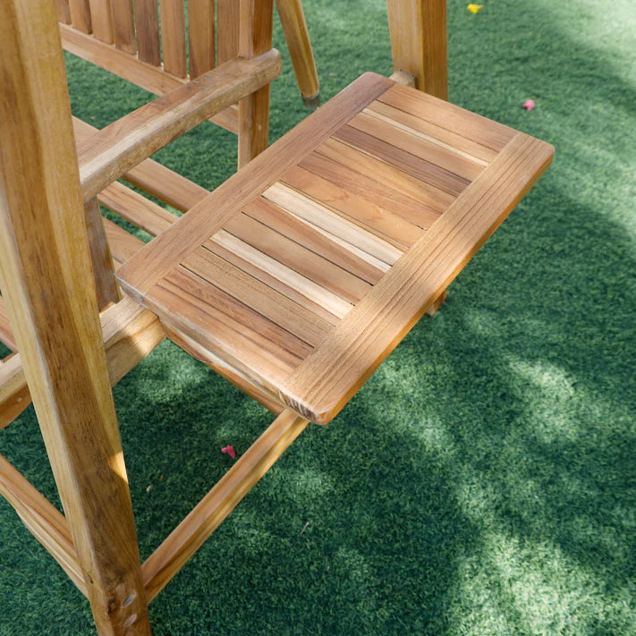 Teak Wood Outdoor Swing with Canopy Frame