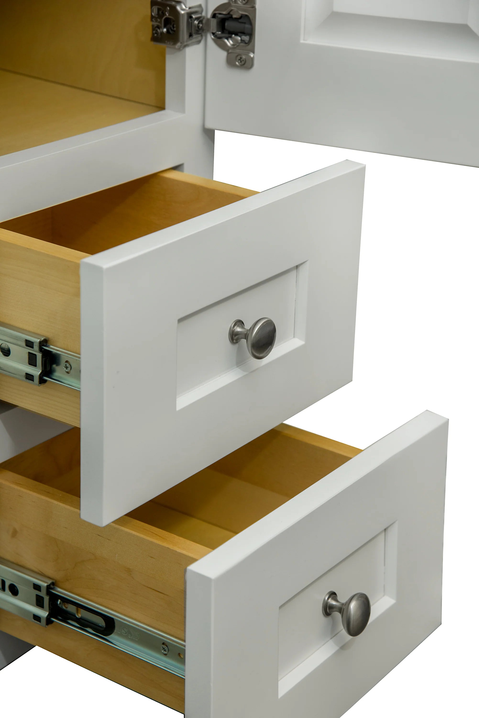 12 Inch White Linen Storage Cabinet with Door and Drawers