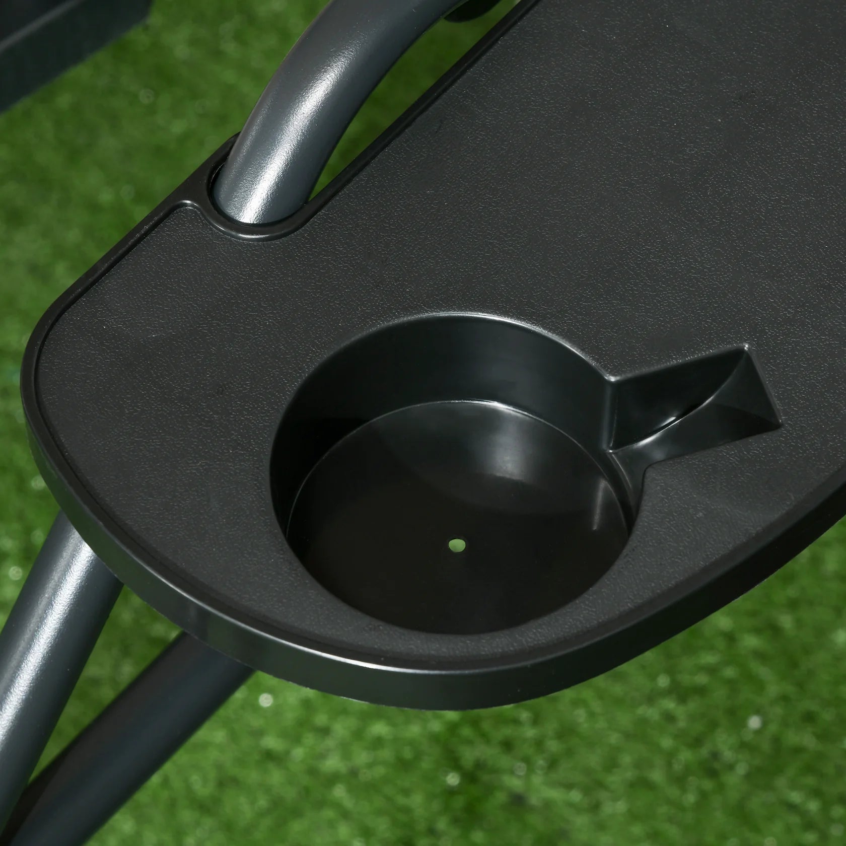 3 Seat Outdoor Swing Chair with Adjustable Canopy, Cushions, and Side Trays
