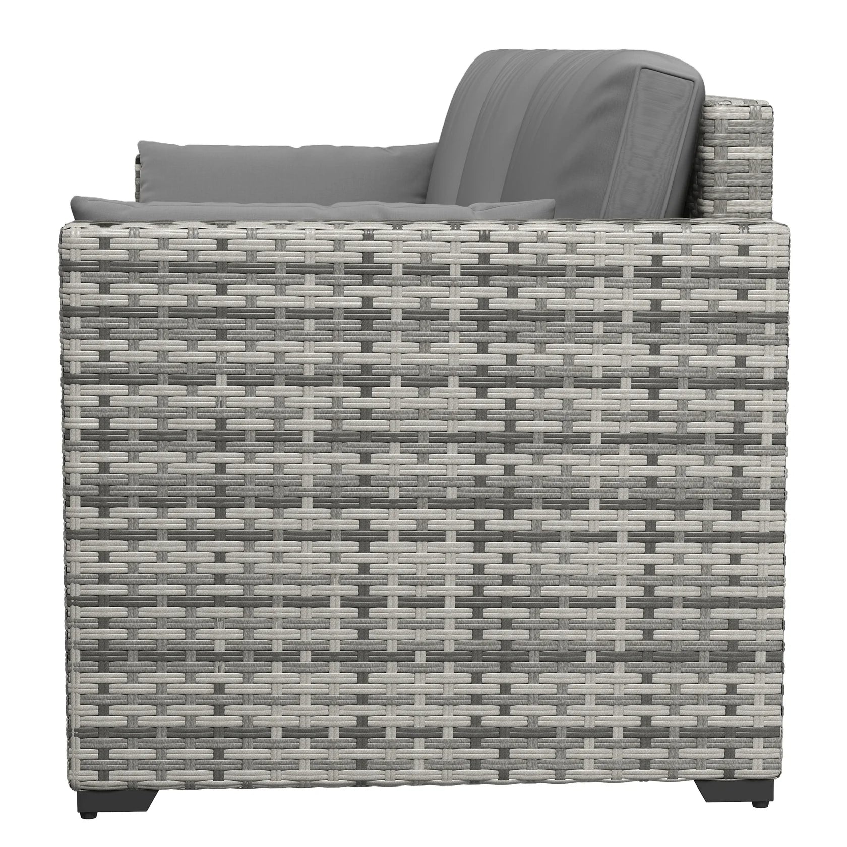 3 Seat Outdoor Wicker Sofa with Deep Cushions and Removable Covers