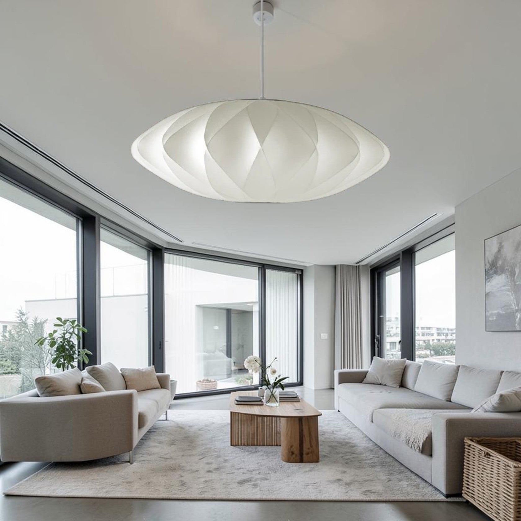 Modern Saucer Pendant Light for Bathroom with Diffused Glow