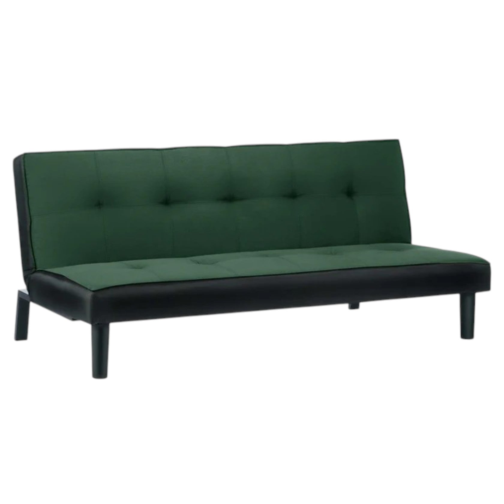 Green Velvet Sofa Bed with Tufted Back and Convertible Design