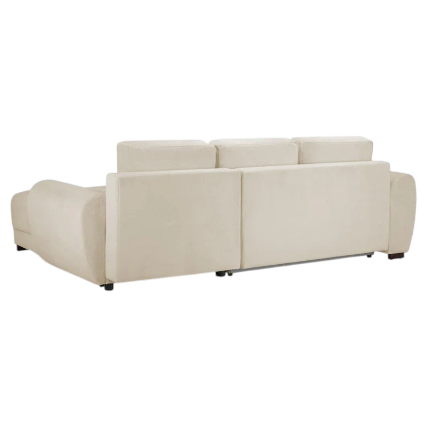 Cream Corner Sofa Bed with Chaise and Storage