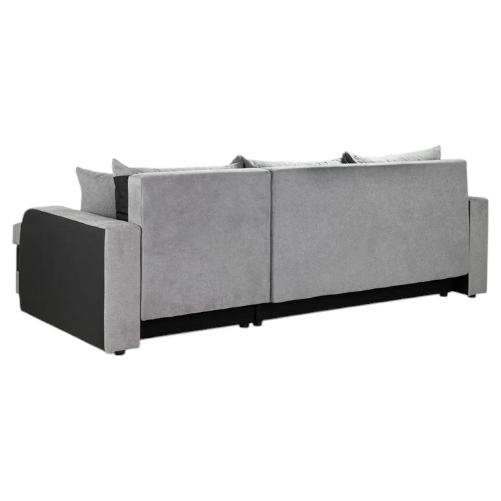Black and Gray Corner Sofa Bed with Storage
